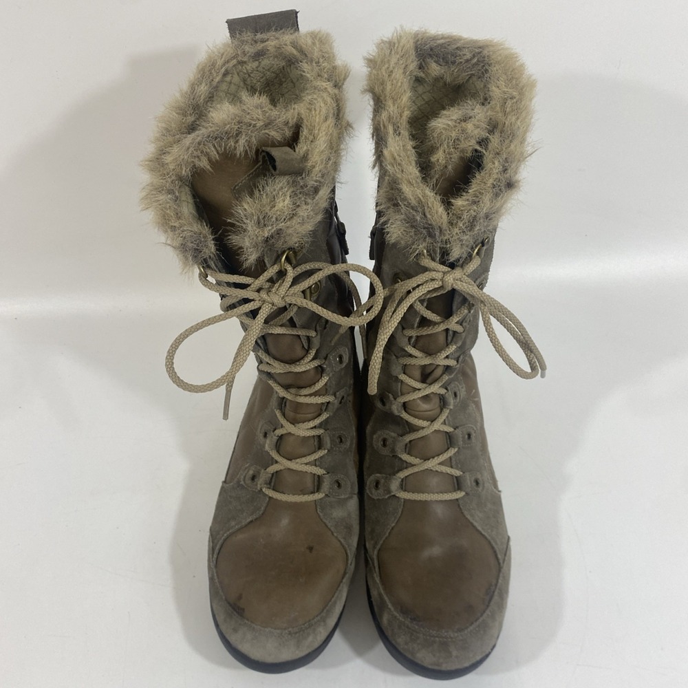 Womens Teva Lenawee Leather Boots Waterproof Thinsulate Tall Winter 10.5 Brown - Picture 3 of 11
